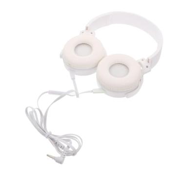 Imagem de 1pc fone de ouvido música simples com fio fone de ouvido computador fones de ouvido com cancelamento de ruído fone de ouvido prático casa fone de ouvido computador estéreo abs branco doméstico/1183 (