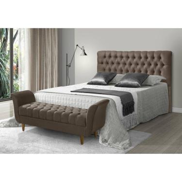 Imagem de Cabeceira para Box Casal 140x130cm Iasmin Marrom