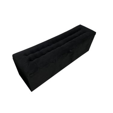Imagem de Calçadeira Baú Laís 160 Para Cama de Casal Queen - Preto