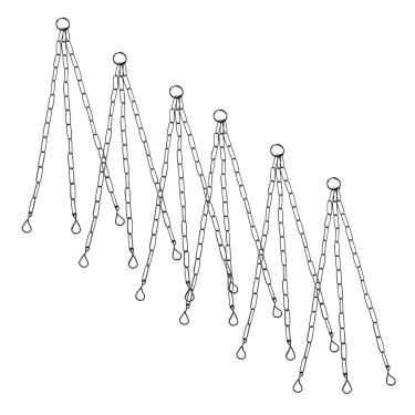 Imagem de Kit 12 Corrente De Metal Para Vaso e Planta 44cm Preto Suporte Suspenso Haste Resistente Tripla Para Plantas Pendentes e Horta Jardim Vertical