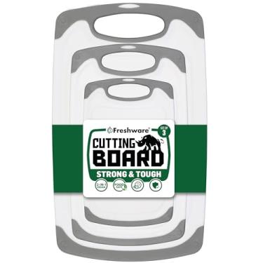 Imagem de Kit de tábuas de corte Freshware, branco/cinza, pacote com 3