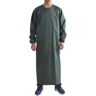 Imagem de Avental de oficina à prova d'água Avental de açougueiro para homens e mulheres, avental industrial extra longo resistente a ácidos e álcalis, avental de cozinha de manga comprida espessado,