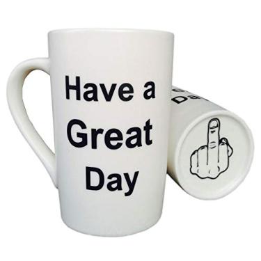 Imagem de MAUAG Ideia engraçada de â€“ Caneca de café de porcelana tem um ótimo dia divertido copo de cerâmica, melhor copo de escritório e presente de aniversário, 340 ml, Branco, 12 oz