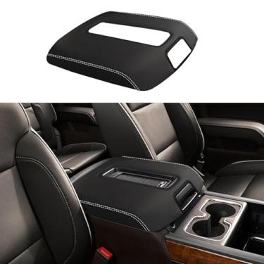 Imagem de XYHGM Capa de apoio de braço para console central de carro para Chevy Silverado & GMC Sierra 2014 2015 2016-2018 couro antiarranhões caixa de descanso central tampa de assento acessórios protetor de