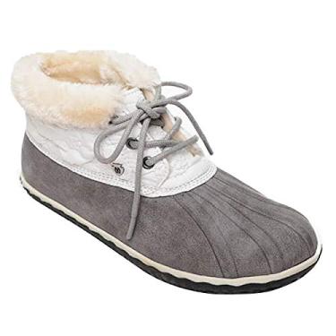 Imagem de Minnetonka Pantufa feminina para uso interno e externo, Cinza, 6