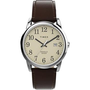 Imagem de Timex Relógio masculino Easy Reader 38 mm, marrom/prateado/creme/38 mm, 38mm, Relógio d...