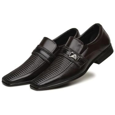 Imagem de Sapato Casual Oxford Masculino Bico Quadrado Para Casamento Dia a Dia Sola Resistente e Segura Tamanho:40;Cor:Café;Gênero:Masculino;Departamento BS:Esporte