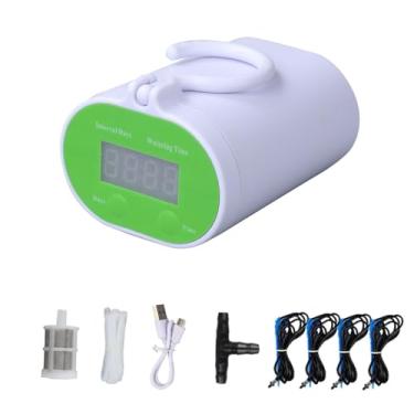 Imagem de Generic Controlador de bomba de rega automática Kit de irrigação por gotejamento Aspersor de jardim Planta multiuso Água interna para estufa Bonsai, Pingando 4 Potes