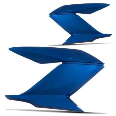 Imagem de Par Carenagem Lateral Do Tanque Moto Fazer 150 2014 Cromo Forte , AZUL