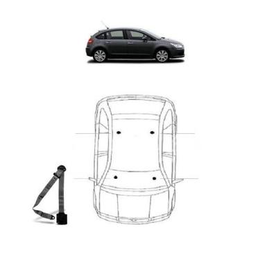 Imagem de Cinto de Segurança 3 pontos dianteiro Citroen C3 - Dialp, Cinza