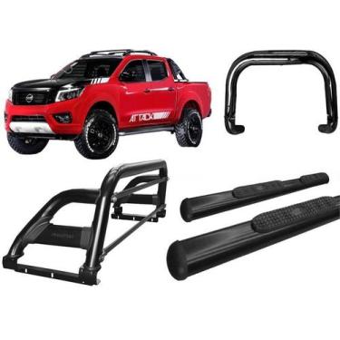 Imagem de Kit Quebra Mato Santo Antonio H2 Estribo Frontier 16/20 Preto - HOZZ