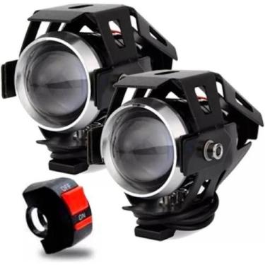 Imagem de Par Farol Auxiliar para Moto 3 Estágios de Luz 5w - USB - Loja Duas Ro