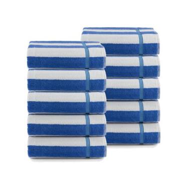 Imagem de Kit 15 Toalha Praia Piscina de Hotel Lufamar 80x150 450gr/m², Azul