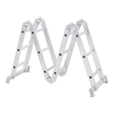 Imagem de Escada Articulada 4X3 Em Aluminio 12 Degraus - Reisam