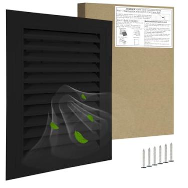 Imagem de Ventilação de empena de 40,6 cm x 55,88 cm, aberturas de ventilação de parede de liga de alumínio, com filtro removível e ângulo de abertura de 180 graus. Ideal para sótão, galpão, garagem, casa de