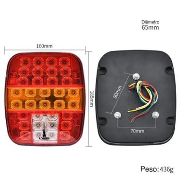 Imagem de Lanterna Traseira Marmita Lorben Com Vigia 34 Led Caminhão