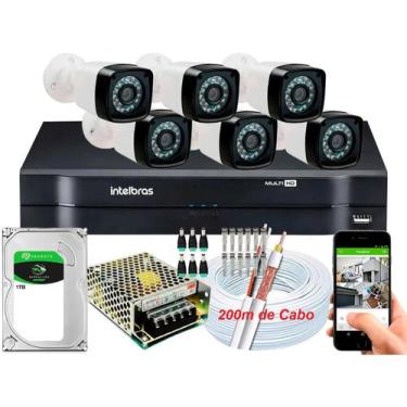 Imagem de Kit 6 Cameras Segurança Dvr Intelbras 8 Ch Full HD Hd 1TB c/ Acessorio