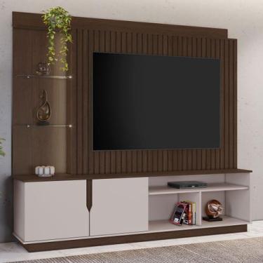 Imagem de Estante para TV Até 60 Polegadas Amparo 2 Portas com Led Café/ Off Caf