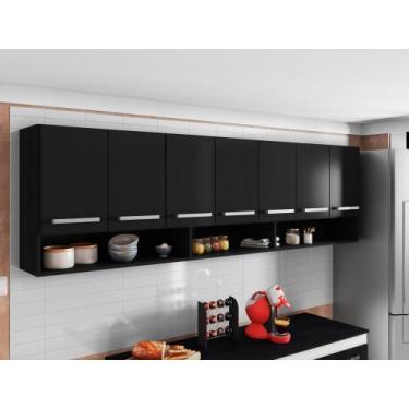 Imagem de Armario Aereo Luxemburgo Preto 7 Portas Bela Casa - Casa Moderna Movel