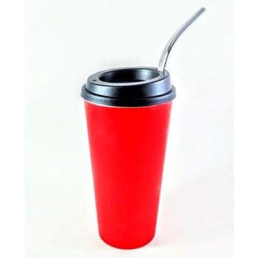 Imagem de Copo de Tereré Verão Neon Vermelho com Tampa e Bomba - Tereré Maringá