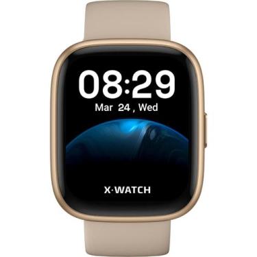 Imagem de Relogio Inteligente Smartwatch Alexa Dourado Quadrado Xwatch Original 
