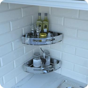 Imagem de Kit 2 Porta Temperos e Condimentos de Parede Inox Multiuso - MetalCrom
