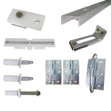 Imagem de Kit Ferragens p/ Porta Camarão Com Dobradiça - 70 cm Natural - Alfer -