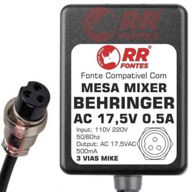 Imagem de Fonte Ac 17,5V Para Mesa Mixer Behringer Mixer Dx100 Dx500 - Rrfontes 