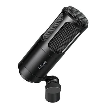 Imagem de FIFINE Microfone dinâmico XLR, microfone de podcast vocal com padrão cardioide, microfone de metal de estúdio para transmissão de voz e dublagem de gravação de vídeo, preto-K669D