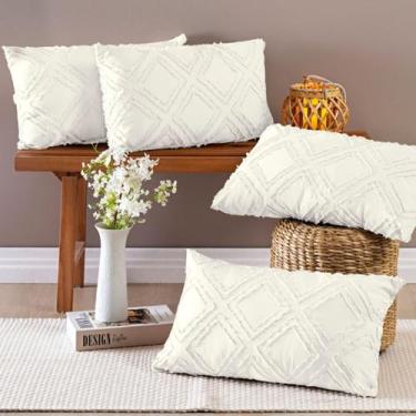 Imagem de Kit Capas De Almofadas 60cm x 30cm Aveline 04 Peças Off White - BIA EN