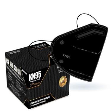 Imagem de 01 Unidade de Máscara Preta Kn95 Premium WWDoll Cirúrgica