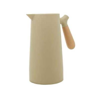 Imagem de Garrafa Térmica Plástico com Cabo Madeira Nórdica Menta 1L - WOLFF, 1L