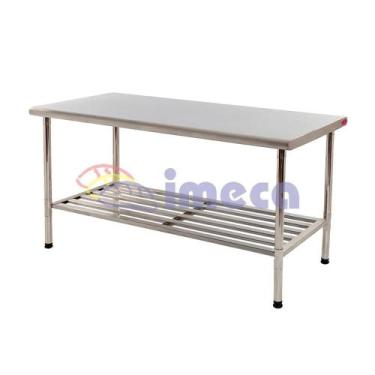 Imagem de Mesa Aço Total Inteira Inox Industrial Bancada De Apoio 2 Metros - Ime