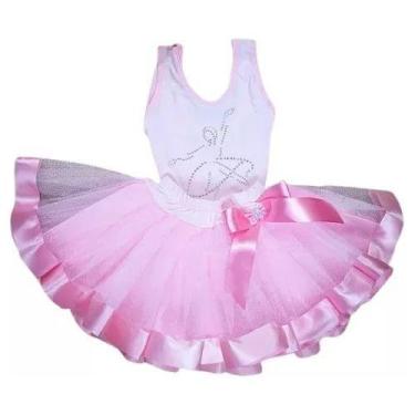 Imagem de Conjunto Body Fantasia Carnaval Halloween Bailarina Com Saia De Tulê -