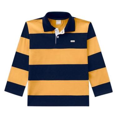 Imagem de Camisa Polo Infantl Milon Listrada Manga Longa Masculina