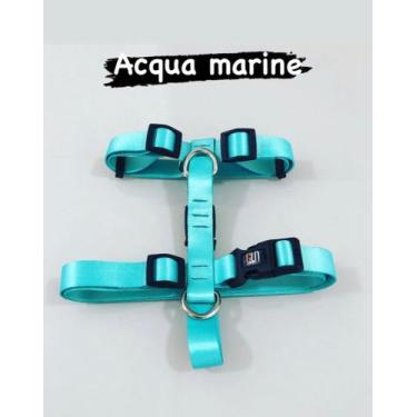 Imagem de Peitoral h + guia (acquamarine) - tamanho p - GUI DOGS
