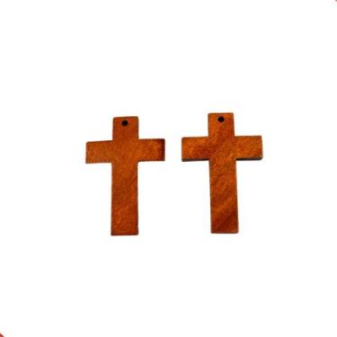 Imagem de Entremeio cruz 06x04cm em madeira com 100 un - - Nenhum fabricante -, 