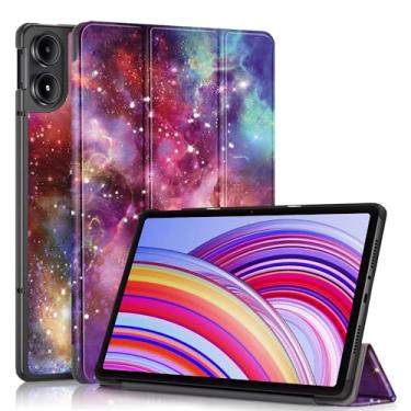 Imagem de Gylint Capa para Xiaomi Poco Pad 12,1'' 2024, capa dobrável ultrafina de couro PU padrão para Xiaomi Redmi Pad Pro 5G / Xiaomi Poco Pad 12,1 polegadas 2024 espaço sideral
