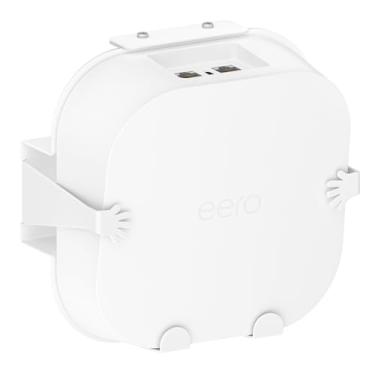 Imagem de Rimous Suporte de parede de metal para suporte de parede eero Pro 6e Pro 6 Mesh Wi-Fi Router Prateleira de montagem na parede – Suporte para economia de espaço para suporte de parede eero Pro 6,