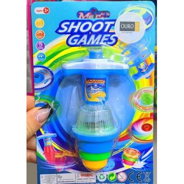 Imagem de Pião com Lançador Luz Led Colorido Giratório Brinquedo Infantil para C