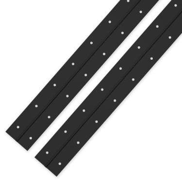 Imagem de EPHECH Dobradiças pretas de piano de 45,7 cm, 2 peças de dobradiça de piano de aço inoxidável resistente com orifício, dobradiça contínua de 0,1 cm de espessura/3 cm de largura aberta para dobradiça