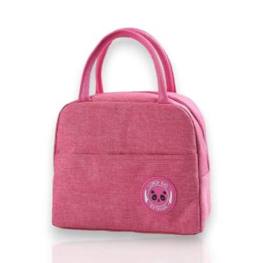 Imagem de Bolsa Térmica Lancheira Marmiteira Reutilizável Trabalho Masculina Feminina Academia Prova de Vazamentos (Rosa)