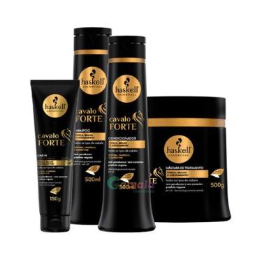 Imagem de Kit Haskell Cavalo Forte Shampoo Cond Masc Leave In 500ml