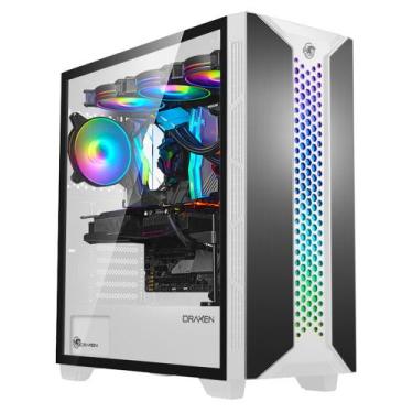 Imagem de Gabinete Gamer Thalatha Mid Tower ArGB Alumínio Branco DCA-SM-THALA5/W