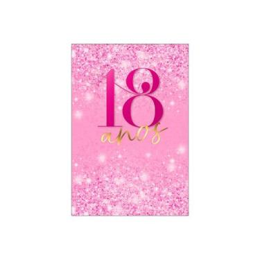 Imagem de Painel De Festa Vertical 1,50 x 2,20 - 18 Anos Efeito Glitter Pink 214