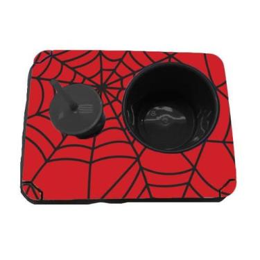 Imagem de Almofada Bandeja Pipoca Balde e 1 Copo Personalizado Teia de Aranha - 