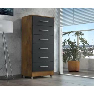Imagem de Comoda Helena 6 Gavetas Castanho Onix - QUARTA DIVISÃO