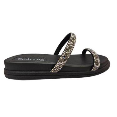 Imagem de Sandalia Beira Rio Feminina Papete Strass Pedraria Conforto 8488.105, 