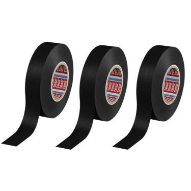 Imagem de Kit 3 Fita Isolante Anti Chamas 105C Alta Durabilidade 33m X 19mm Tesa