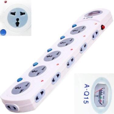 Imagem de Regua Filtro Linha 16 Tomadas Com Multimetro Extensao - BCS